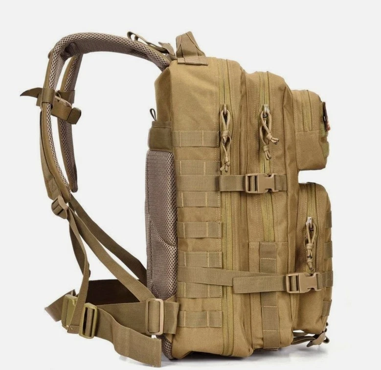 Military Tactical Backpack Army 3 Day Assault Pack Molle Bag Rucksack Tan - Image 2 of 4