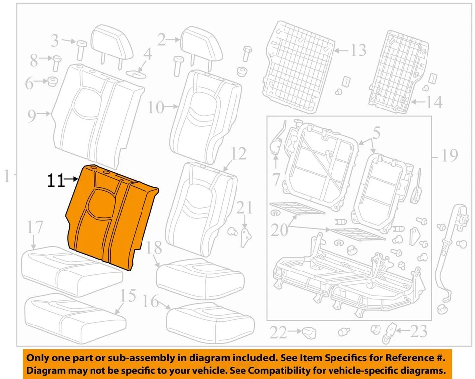Funda para Chevrolet HHR 2009-2010 ASM R/ASIENTO BK CUSH * 25894160 - NUEVA OEM Foto 2 de 3