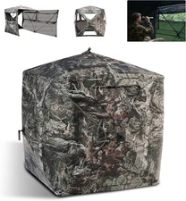 FLISSA 2-3 Person Hunting Blind See-Through Fully Opening Door 270° Ground Tents
