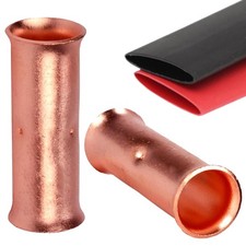 108 AWG NonInsulated Butt Splice Connectors Bare Copper Seamless 36 PCS