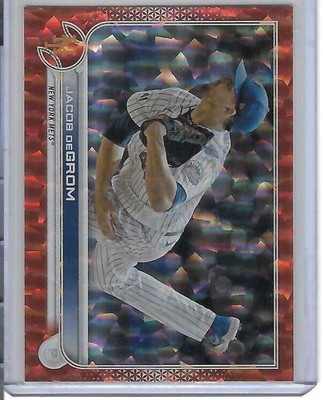 2022 Topps Series 1 Jacob DeGrom Orange Sparkle New York Mets #330 190/299
