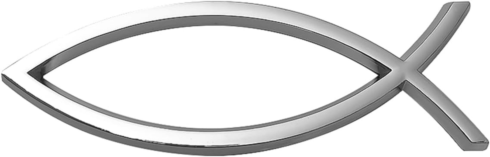 Silbernes Jesus-Fisch-Auto-Emblem, Acryl, 3D-Fischform, Autoaufkleber für die Ka