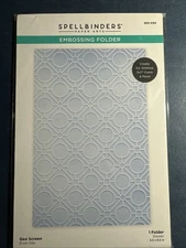 NEW! Spellbinders  Embossing Folder - GEO SCREEN -  5.5" X 8.5