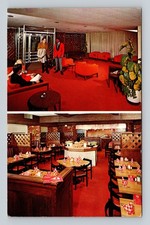 1970 JFK Airport Air Host Inn Eddie Arcaro's Restaurant Lounge Postcard NYC