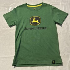John Deere Boys Youth Size 8 Cotton Deer Tractor T-Shirt Short Sleeve Pullover