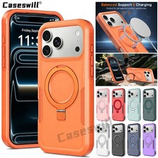 For iPhone 17 17e 16 15 14 Plus 13 Pro Max Rugged Magnetic Ring Stand Case Cover