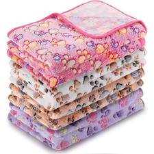 Soft Fluffy Fleece Pet Blanket   Cute Paw Print Design for Puppy Kitten Small 