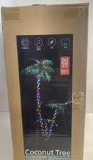 7FT Lighted Palm Tree 3 Trunks LED Christmas Tree Lights for Yard Pool Bar Party