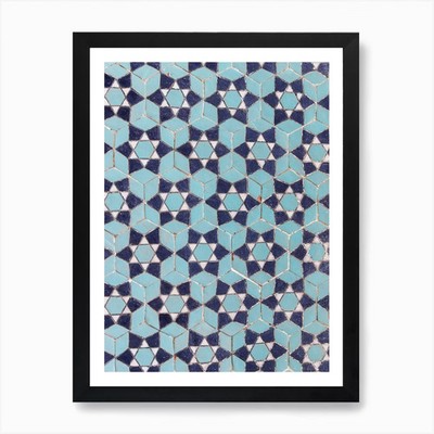 Mosaikfliesen in Usbekistan Kunstdruck gerahmt Wandbild Poster Leinwanddruck Bild