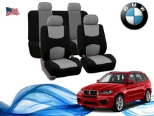 For all BMW car seat cover soft touch cloth full set grey front rear style