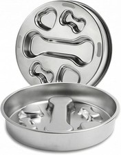 Slow Feeder Dog Bowl, Stainless Steel Puzzle Maze | 2 Cup 304 Food-Grade Metal