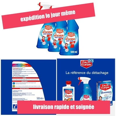 Détachant textile Eau Ecarlate 3 x 500 ml Pistolet Avant Lavage - Photo 1/4