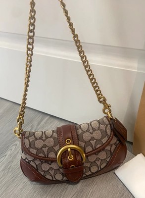 COACH CAN45 Soho Bag 25 In Signature Jacquard Oak Maple Brass