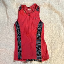 Zoot Sports Medium Triathlon Top Pink Red Geometric Multicolor Pattern