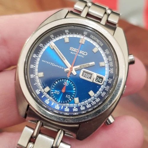 1971 Vintage Seiko Automatic Chronograph Watch 6139-6015 Japan Original Bracelet