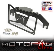 MotoFab Universal Flip-Up License Plate Mount 10" Hawse Fairlead Made in USA