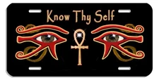 Egyptian All Seeing Eyes Of Ra Auto License Plate Personalize Text Ankh 3 Colors