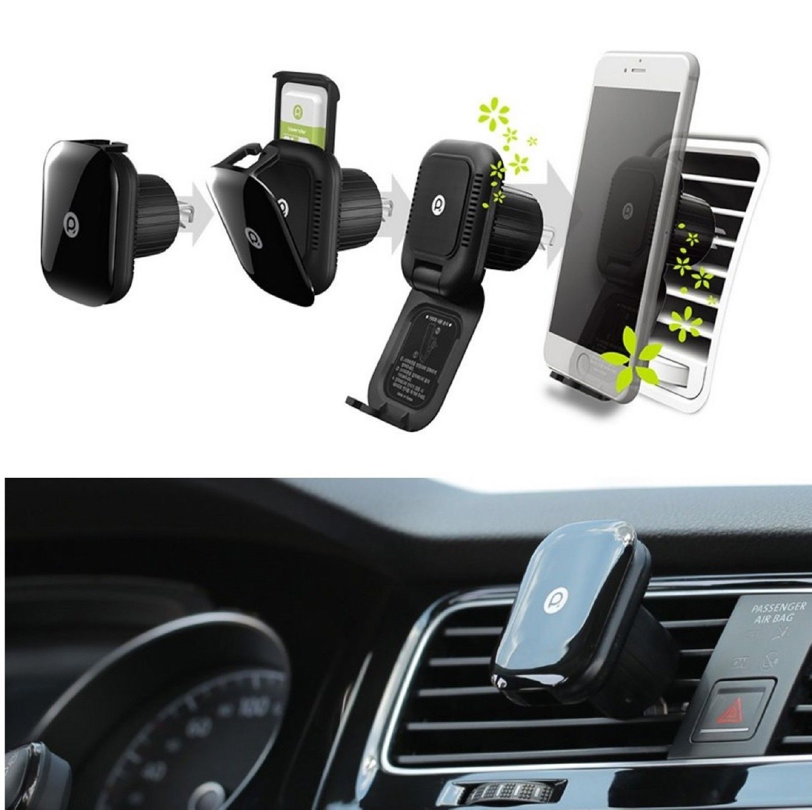 Smartphone Cell Phone Holder Cradle with Air Freshener Fragrance for Car Truck-image