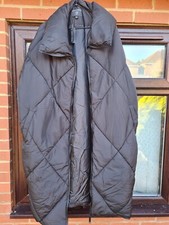 Dorothy Perkins Funnel Neck Diamond Padded Longline Oversized Coat Black Xl