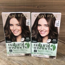 2 Clairol Hair Dye Natural Instincts Demi Permanent Crème 6 Light Brown (1V