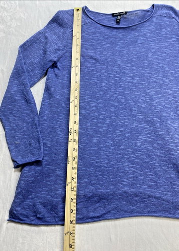 EILEEN FISHER 100% LINO ORGÁNICO/ALGODÓN TOP CUELLO REDONDO MANGA 3/4 AJUSTE RELAJADO PS - Imagen 5 de 8