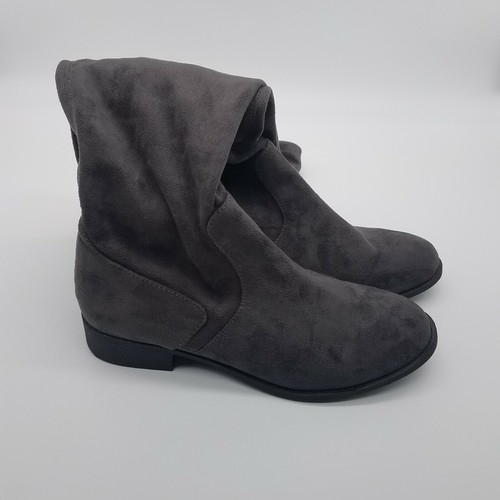 Fioni Faux Suede Over the Knee High Boots Sz 9.5 Gray Fabric Pull On - Picture 4 of 10