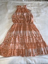 BTFBM Halter top, Boho style layered dress. Aztec Pattern. Sz Med NWT.