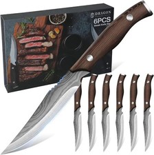 Steak Knives Set of 6, High-Carbon Steel Stea...