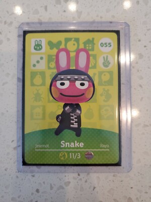 Snake #055 Never Scanned Animal Crossing Amiibo Card in Sleeve and Top  Loader | eBay