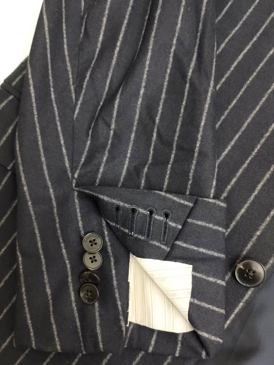 ＜Ermenegildo Zegna＞14milmil14 ジャケット生2.1m Ermenegildo Zegna Couture 14 MilMil 14 Navy Striped Surgeon