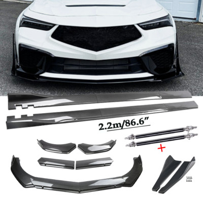 For Acura Integra Carbon Fiber Front Bumper Lip Chin Spoiler Side Skirt Body Kit
