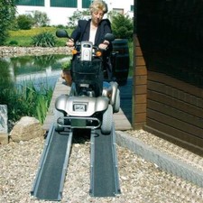 SCOOTERRAMPE Aluminium Ausziehbar 1,5m/2m Rutschfest Witterungsbeständig 400kg