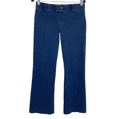 Betabrand Dark Wash Pull On Stretch Bootcut Jeans Size Medium Petite