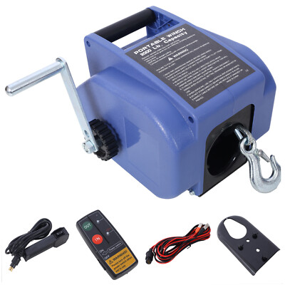 Trailer Winch Reversible 12v Dc Electric Winch 2000lbs Capacity Remote Control