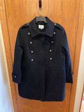 Laundry By Shelli Segal Wool Full Zip Black Women's Coat Sz.xl New