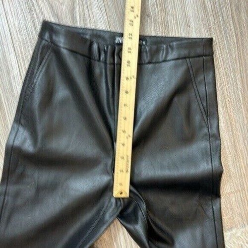 Zara black faux leather pants new size Medium skinny new - Picture 8 of 9