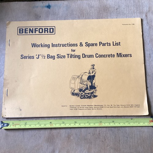 Benford Concrete Mixer Instructions & Spare Parts List eBay