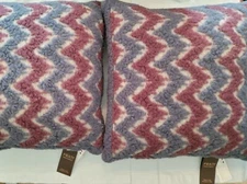 2x Frati Italian Home Collection Throw Pillow Boiled Wool Chevron MSRP $179.00