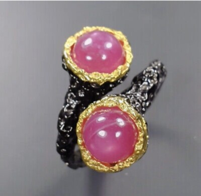 Handarbeit Fine Art Natur Rubin Ring 925 Sterling Silver Große alle