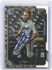 2015 BOWMAN CHROME #20 Cam Gibson DETROIT TIGERS SIGNED IN PERSON AUTO