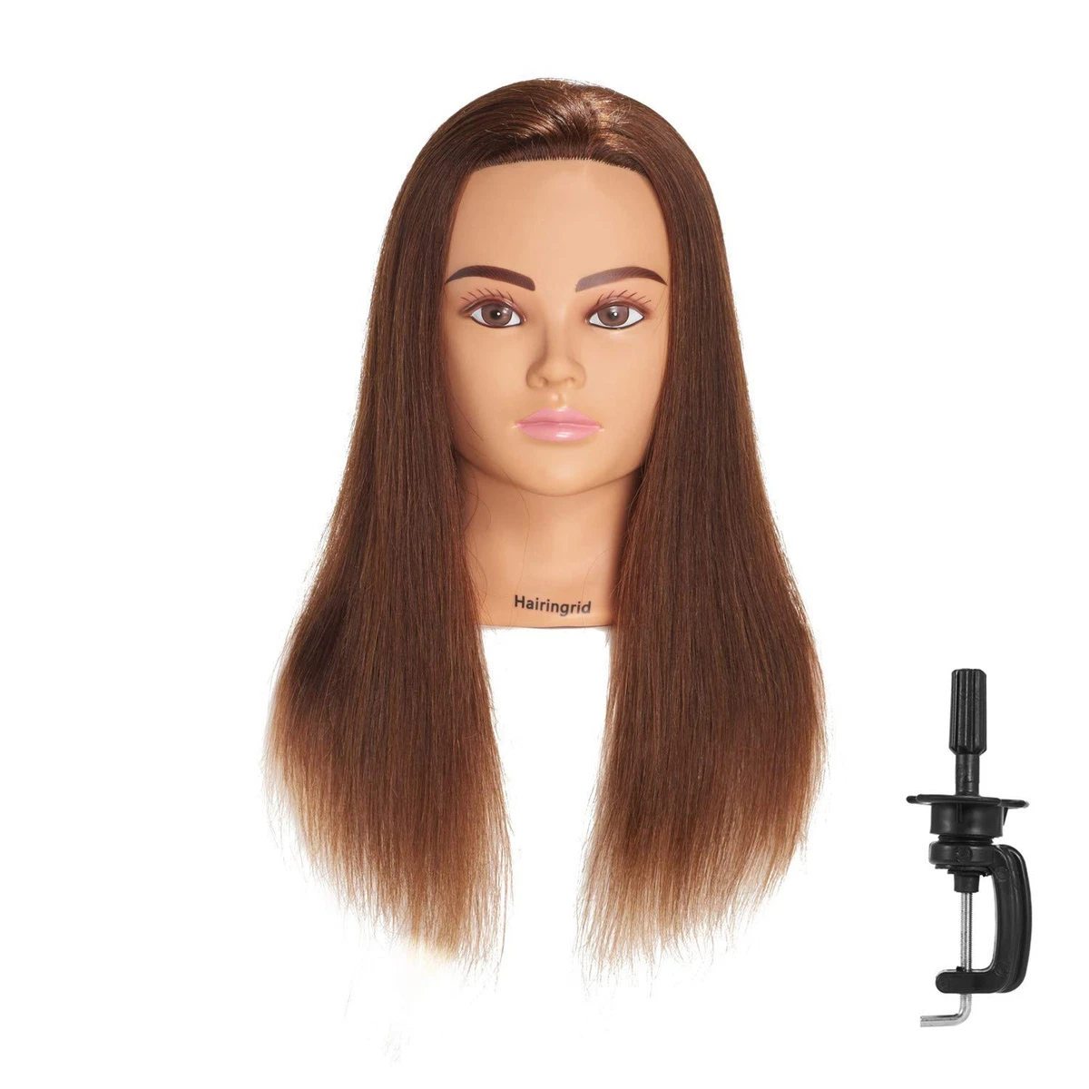 Hairingrid Mannequin Head 20″-22″ 100% Human Hair Hairdresser Cosmetology