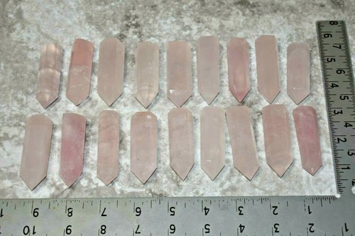 Puntos de cristal de cuarzo rosa claro de 2 pulgadas a 2,25 pulgadas de 2 piezas, roca natural - Imagen 4 de 4