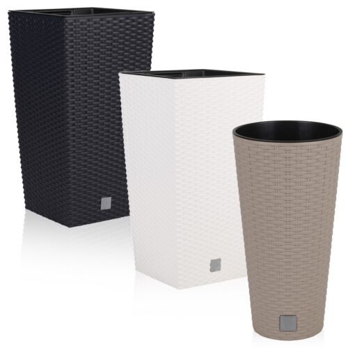 Rattan Design Low Tall Large Plant Pot Flower Indoor Outdoor Garden