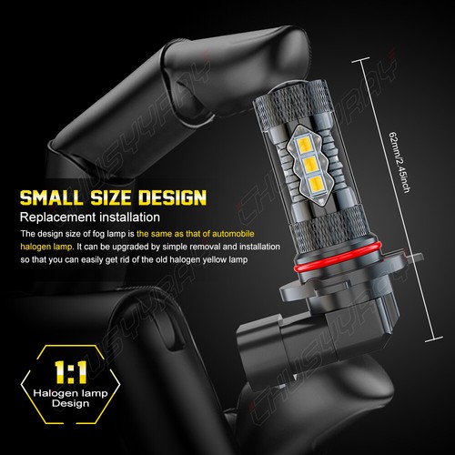 9005 9006 H10 9145 3000K Yellow 80W LED Fog Light Headlight Driving Bulb Kit - Picture 3 of 9