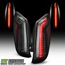 Clear Lens Black Housing LED Tail Lights for 2013-2017 Cadillac XTS Left+Right