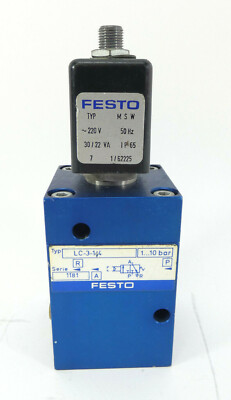 Festo LC-3-1/4 Pneumatic Valve | 1...10 Bar + Solenoid MSW | 62225 | 220V