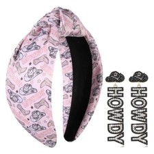 Western Headband for Women Pink Cowgirl Headbands Cowboy Boots Hat Star Knott...