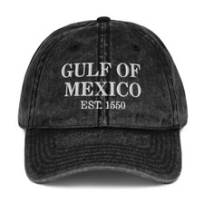 Gulf of Mexico Est. 1550 hat, embroidered gulf of mexico twill cap, Summer beach