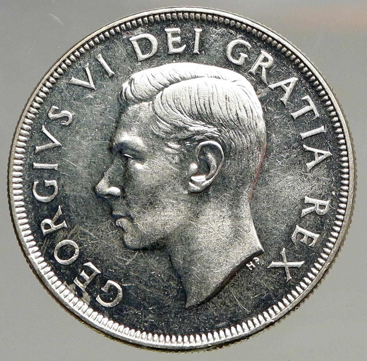 カナダ コイン 1951 CANADA UK King George VI Canoe Crew OLD Large SILVER