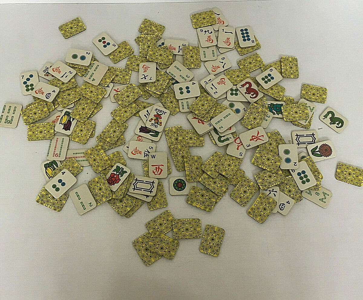 Game pieces cardboard mahjong tile pieces lot scrapbooking craft supplies